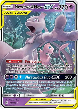 Pokemon TCG - SM - Unified Minds - Mewtwo & Mew GX - 71/236 - Holofoil