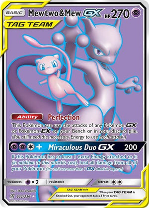 Pokemon TCG - SM - Unified Minds - Mewtwo & Mew GX - 222/236 - Holofoil