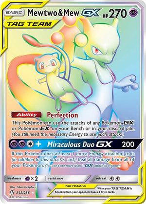 Pokemon TCG - SM - Unified Minds - Mewtwo & Mew GX - 242/236 - Holofoil