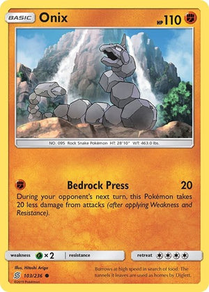 Pokemon TCG - SM - Unified Minds - Onix - 103/236 - Reverse Holofoil