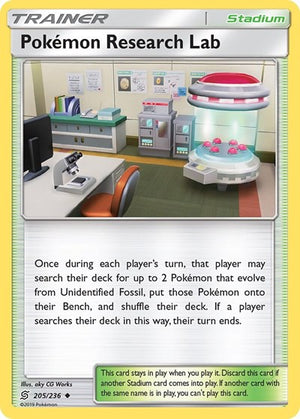 Pokemon TCG - SM - Unified Minds - Pokemon Research Lab - 205/236 - Reverse Holofoil