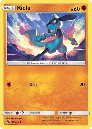 Pokemon TCG - SM - Unified Minds - Riolu - 116/236 - Reverse Holofoil