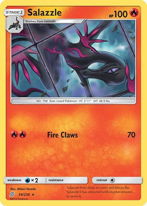 Pokemon TCG - SM - Unified Minds - Salazzle - 34/236 - Reverse Holofoil