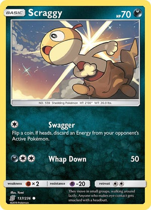 Pokemon TCG - SM - Unified Minds - Scraggy - 137/236 - Reverse Holofoil