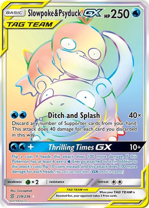 Pokemon TCG - SM - Unified Minds - Slowpoke & Psyduck GX - 239/236 - Holofoil