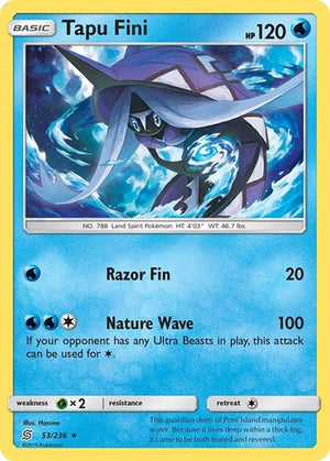 Pokemon TCG - SM - Unified Minds - Tapu Fini - 53/236 - Reverse Holofoil