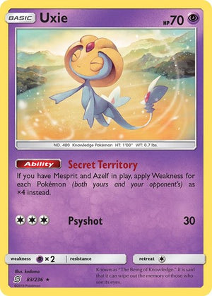Pokemon TCG - SM - Unified Minds - Uxie - 83/236 - Holofoil