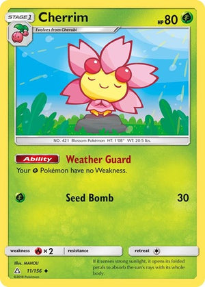 Pokemon TCG - SM - Ultra Prism - Cherrim - 11/156 - Reverse Holofoil