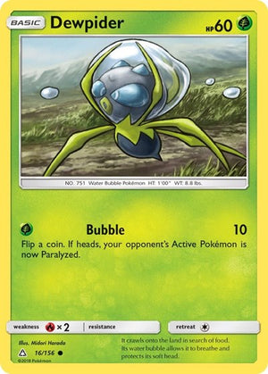 Pokemon TCG - SM - Ultra Prism - Dewpider - 16/156 - Reverse Holofoil