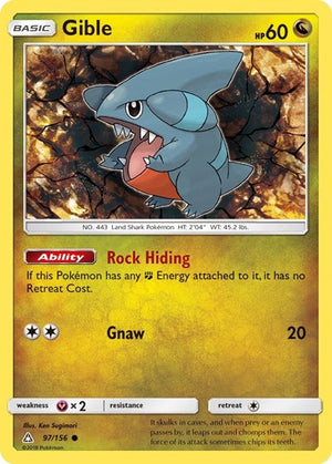 Pokemon TCG - SM - Ultra Prism - Gible - 97/156 - Reverse Holofoil