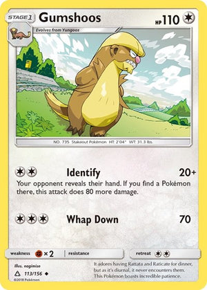 Pokemon TCG - SM - Ultra Prism - Gumshoos - 113/156 - Reverse Holofoil