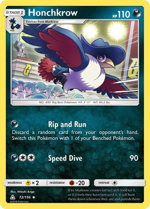 Pokemon TCG - SM - Ultra Prism - Honchkrow - 72/156