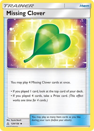 Pokemon TCG - SM - Ultra Prism - Missing Clover - 129/156 - Reverse Holofoil