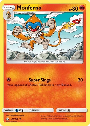 Pokemon TCG - SM - Ultra Prism - Monferno - 22/156