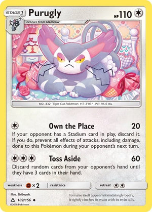 Pokemon TCG - SM - Ultra Prism - Purugly - 109/156 - Reverse Holofoil