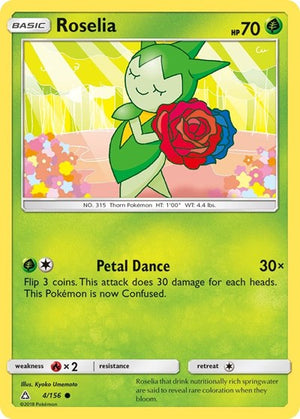 Pokemon TCG - SM - Ultra Prism - Roselia - 4/156 - Reverse Holofoil