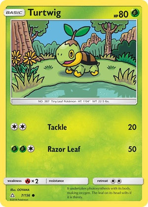 Pokemon TCG - SM - Ultra Prism - Turtwig - 7/156 - Reverse Holofoil