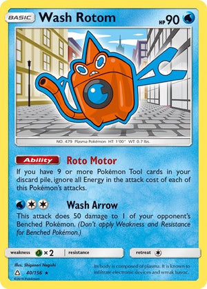 Pokemon TCG - SM - Ultra Prism - Wash Rotom - 40/156 - Reverse Holofoil