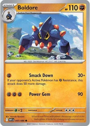 Pokemon TCG - SV10.5: White Flare - Boldore - 047/086 - Reverse Holofoil