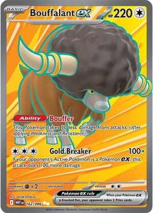 Pokemon TCG - SV10.5: White Flare - Bouffalant ex - 162/086 - Holofoil