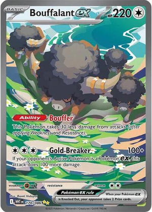 Pokemon TCG - SV10.5: White Flare - Bouffalant ex - 170/086 - Holofoil