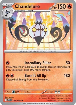 Pokemon TCG - SV10.5: White Flare - Chandelure - 018/086 - Masterball - Holofoil