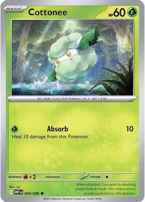 Pokemon TCG - SV10.5: White Flare - Cottonee - 004/086 - Pokeball - Holofoil