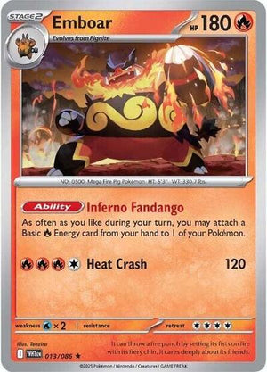 Pokemon TCG - SV10.5: White Flare - Emboar - 013/086 - Reverse Holofoil
