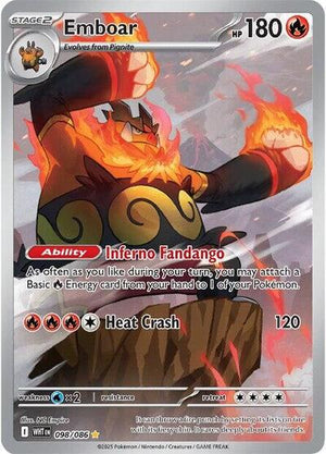 Pokemon TCG - SV10.5: White Flare - Emboar - 098/086 - Holofoil