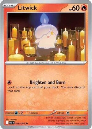 Pokemon TCG - SV10.5: White Flare - Litwick - 016/086 - Masterball - Holofoil