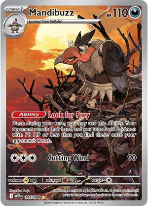 Pokemon TCG - SV10.5: White Flare - Mandibuzz - 145/086 - Holofoil