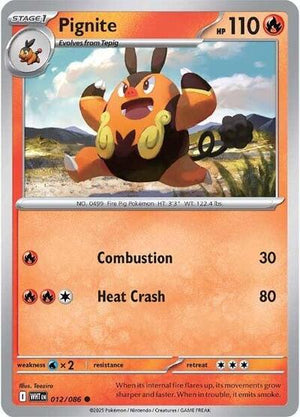 Pokemon TCG - SV10.5: White Flare - Pignite - 012/086 - Masterball