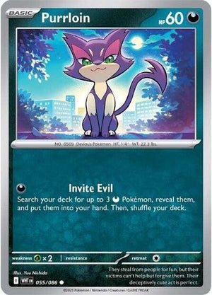 Pokemon TCG - SV10.5: White Flare - Purrloin - 055/086 - Reverse Holofoil