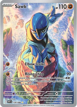 Pokemon TCG - SV10.5: White Flare - Sawk - 130/086 - Holofoil