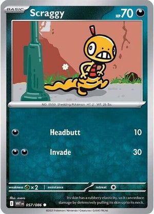 Pokemon TCG - SV10.5: White Flare - Scraggy - 057/086 - Pokeball - Holofoil