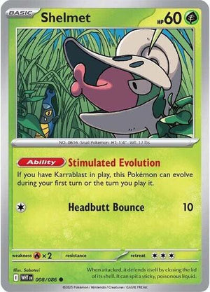 Pokemon TCG - SV10.5: White Flare - Shelmet - 008/086 - Pokeball - Holofoil