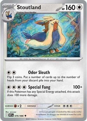 Pokemon TCG - SV10.5: White Flare - Stoutland - 076/086 - Reverse Holofoil