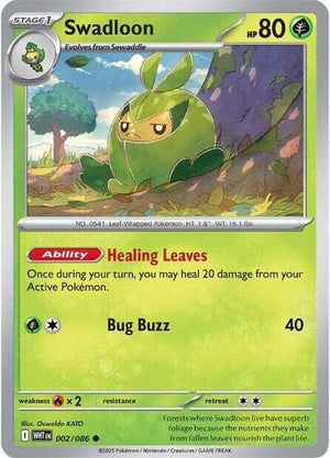 Pokemon TCG - SV10.5: White Flare - Swadloon - 002/086 - Reverse Holofoil