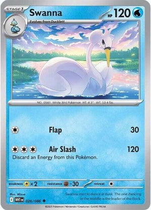 Pokemon TCG - SV10.5: White Flare - Swanna - 026/086 - Masterball - Holofoil