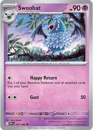 Pokemon TCG - SV10.5: White Flare - Swoobat - 037/086 - Reverse Holofoil