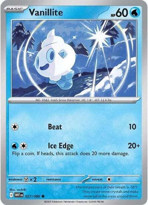 Pokemon TCG - SV10.5: White Flare - Vanillite - 027/086 - Reverse Holofoil