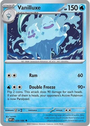 Pokemon TCG - SV10.5: White Flare - Vanilluxe - 029/086 - Masterball - Holofoil