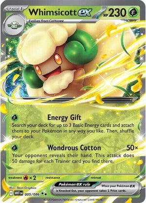 Pokemon TCG - SV10.5: White Flare - Whimsicott ex - 005/086 - Holofoil