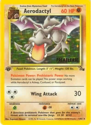 Pokemon TCG - Wizards Black Star Promos - Aerodactyl - (Prerelease) - 01/62 - 1st Edition Holofoil