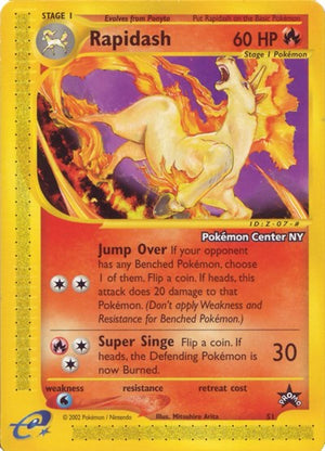 Pokemon TCG - Wizards Black Star Promos - Rapidash - (Pokemon Center NY) - 51/53