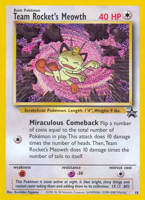 Pokemon TCG - Wizards Black Star Promos - Team Rocket's Meowth - 18/53
