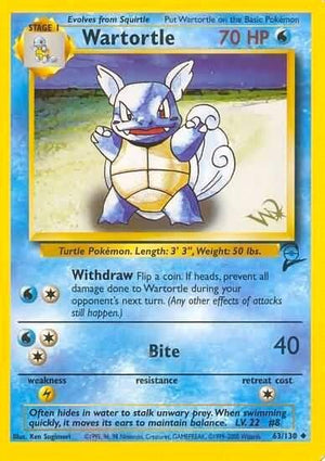 Pokemon TCG - Wizards Black Star Promos - Wartortle - (W Stamped) - 063/130