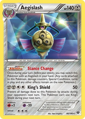 Pokemon TCG - XY Base Set - Aegislash - 86/146 - Reverse Holofoil
