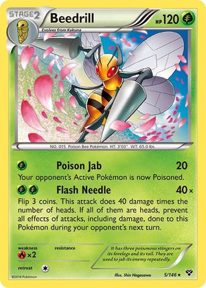 Pokemon TCG - XY Base Set - Beedrill - 5/146 - Reverse Holofoil