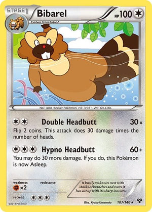 Pokemon TCG - XY Base Set - Bibarel - 107/146 - Reverse Holofoil